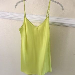 Neon yellow 100%silk J.Crew camisole